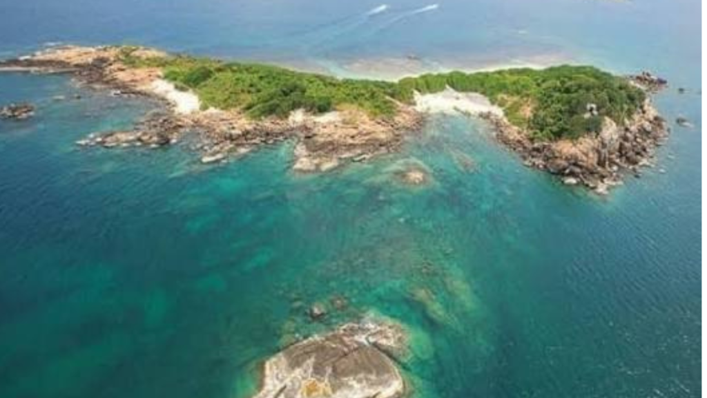 “Beautiful aerial view of Pigeon Island National Park Trincomalee Sri Lanka”