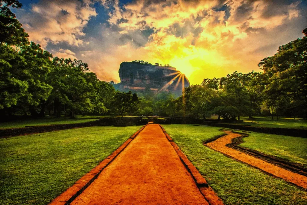 sigiriya rock fortress at sunrise